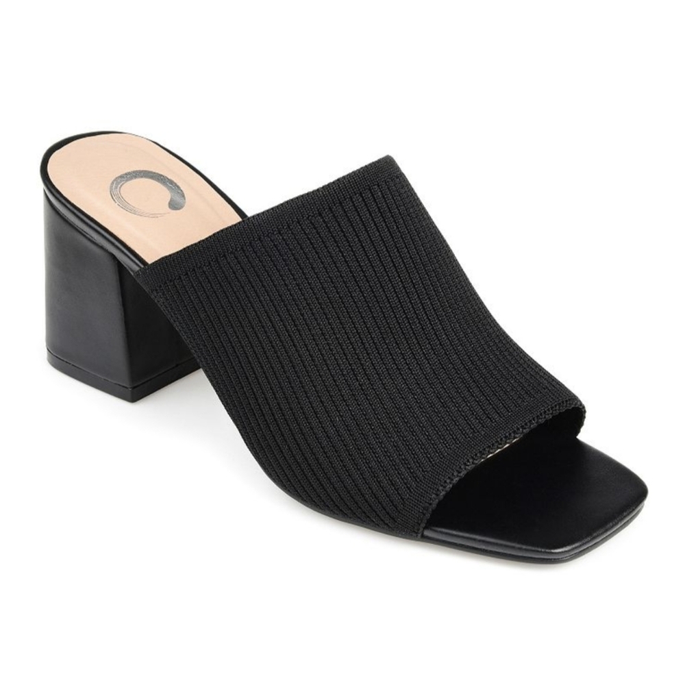 NIB Journee Collection Lorenna Black Women's Block Heel Mules Women's 8.5M